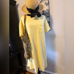Old Navy Light Yellow T-Shirt Dress